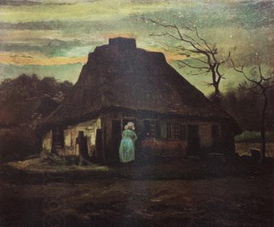 Vincent Van Gogh Cottage at Nightfall (nn04) oil painting picture